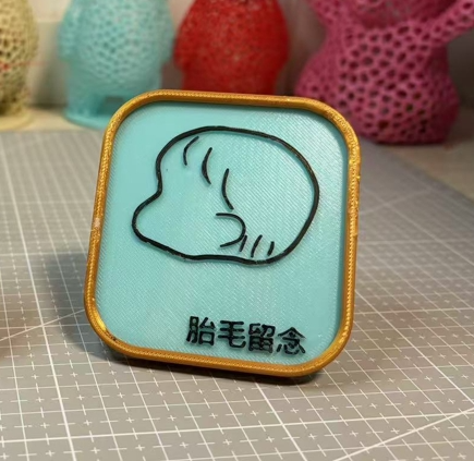 Miniatura 4 do modelo 3D 胎毛留念创意相框（有空白模板可改字）