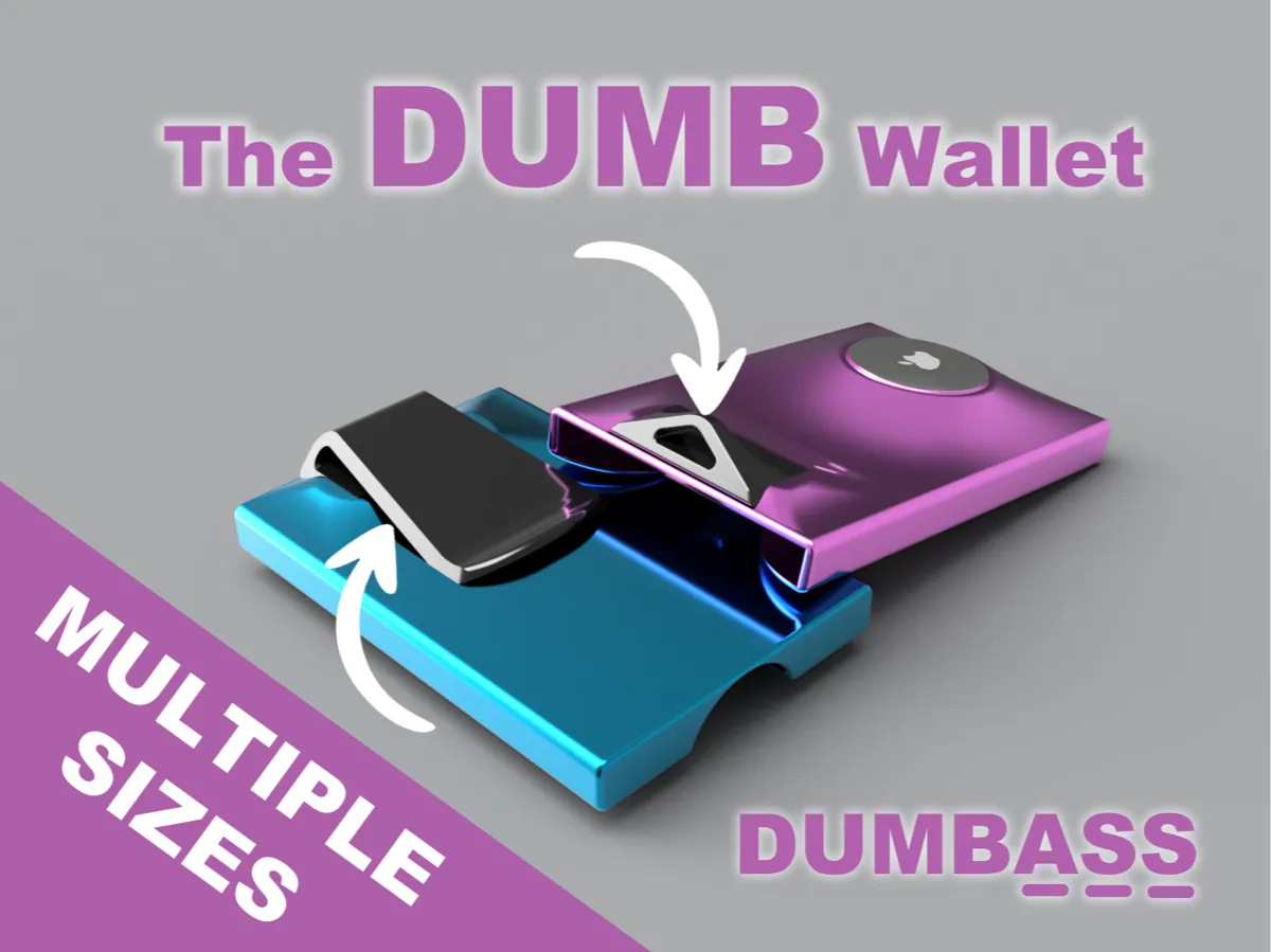 The DUMBASS Wallet (clip, keychain, ID badge, etc) by npopson MakerWorld: Download Free 3D Models - 3D model önizlemesi