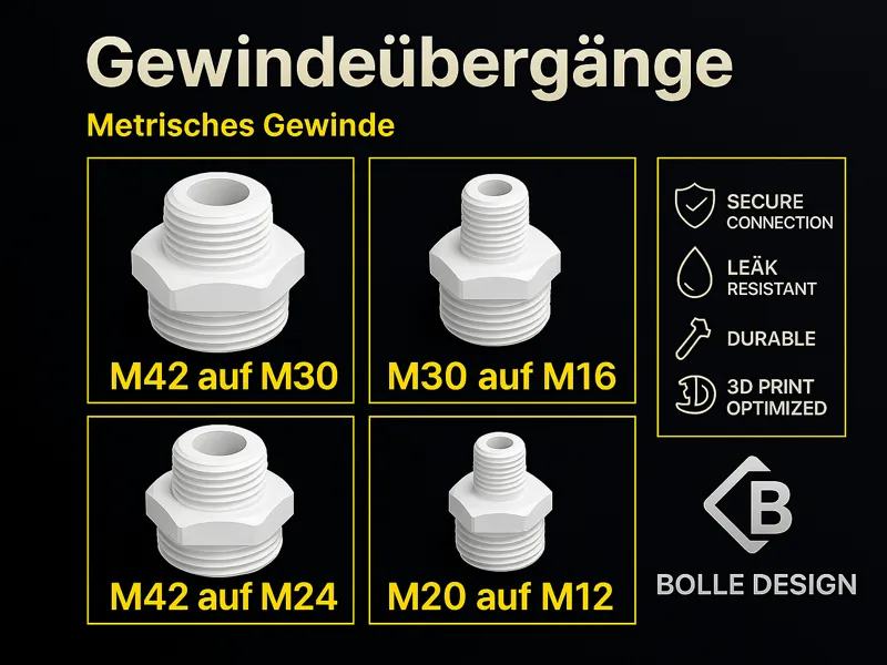 Übergänge Metrisches Gewinde von M42 bis M8