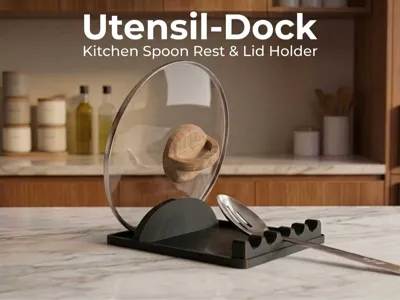 Utensil-Dock: Kitchen Spoon Rest & Lid Holder