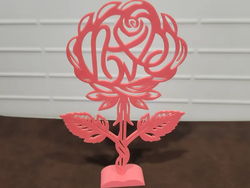 "LOVE" Rose - Elegant Desktop Decor