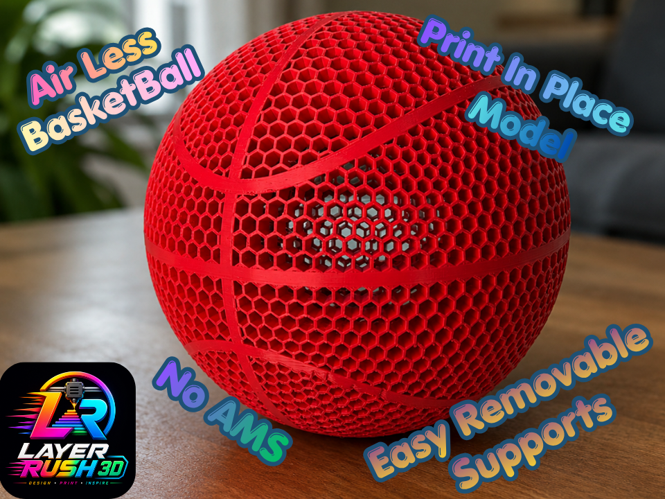 3D Printed Life Sized Air Less Basket Ball !!!