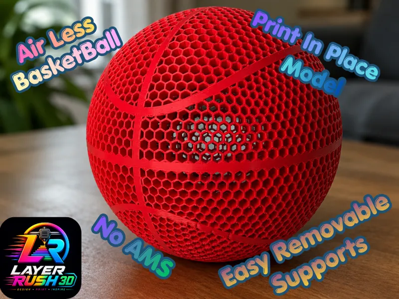 3D Printed Life Sized Air Less Basket Ball !!!