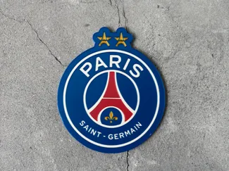 plaque décorative, art mural, logo PSG 2 étoiles 