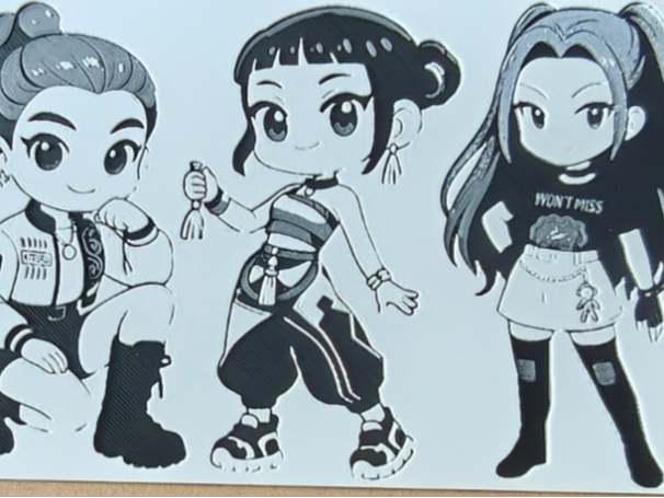 Kpop Demon Hunter Chibi Huntrix (Hueforge)