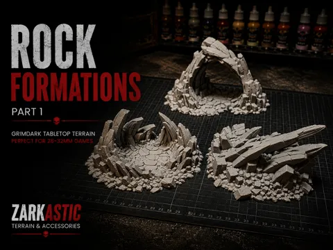 Escenografía en miniatura: Grimdark Rock Formations – Part 1 — referencia de MakerWorld