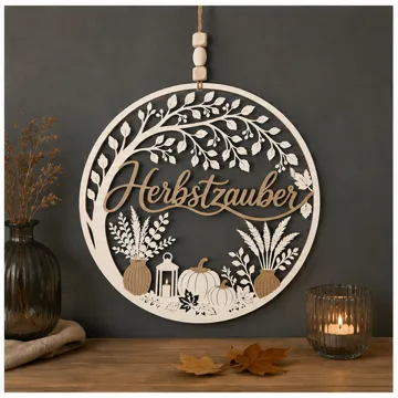 Modelo para impresión 3D: Wand- & Fensterbild Herbstzauber-Boho — vista de referencia 5