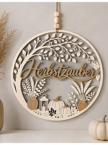 Modelo para impresión 3D: Wand- & Fensterbild Herbstzauber-Boho — vista de referencia 2
