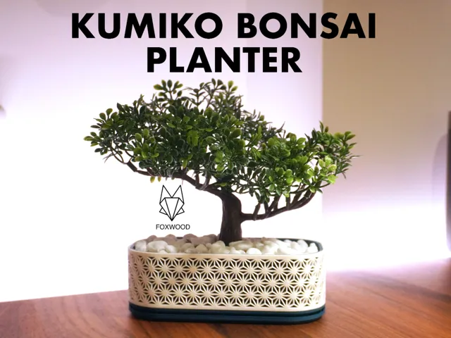 Kumiko Bonsai Planter - With Drip Tray - Foxwood
