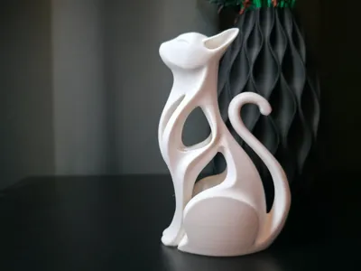 Modern Sculptural Cat Figurine