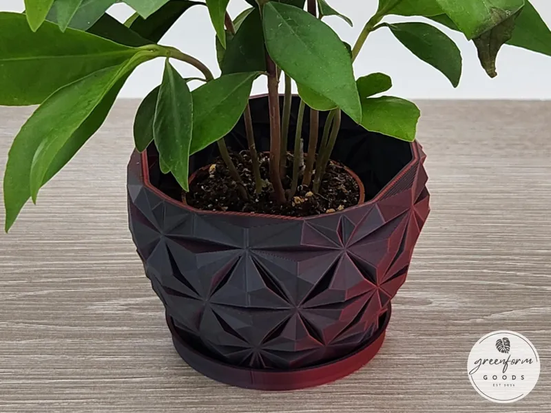 Geometric Star Planter Pot with Drainage