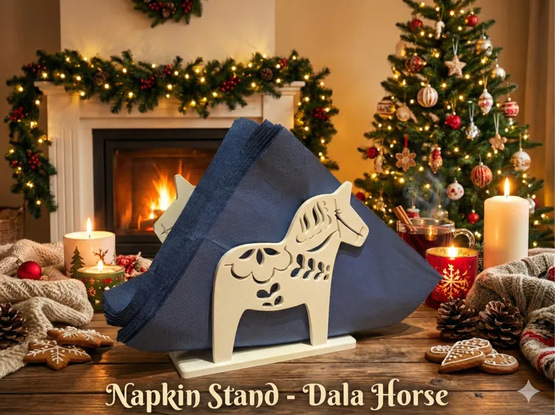 Napkin Stand - Dala Horse