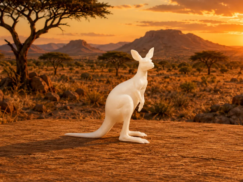 Modelo para impresión 3D: Kangaroo - Animal - Australia. Referencia del modelo original.