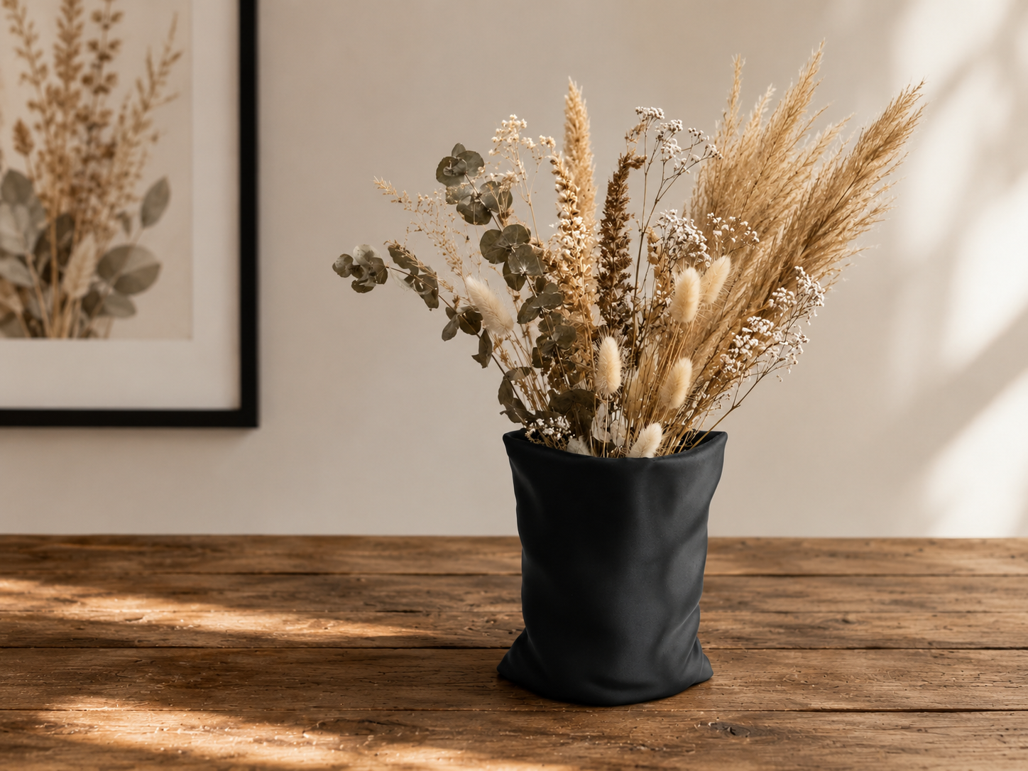Rustic Jute Sack Vase – Dried Flowers, Pens & More