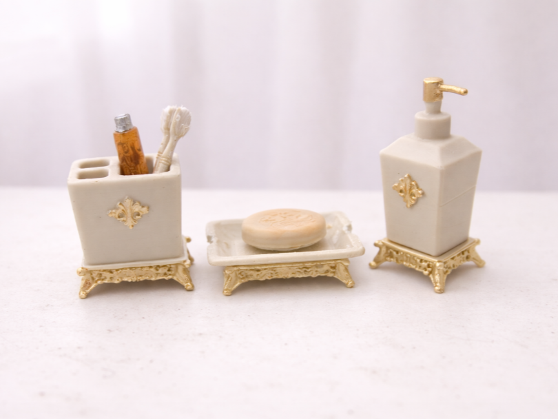 Set Dollhouse Decor - Luxury Victorian Bathroom 