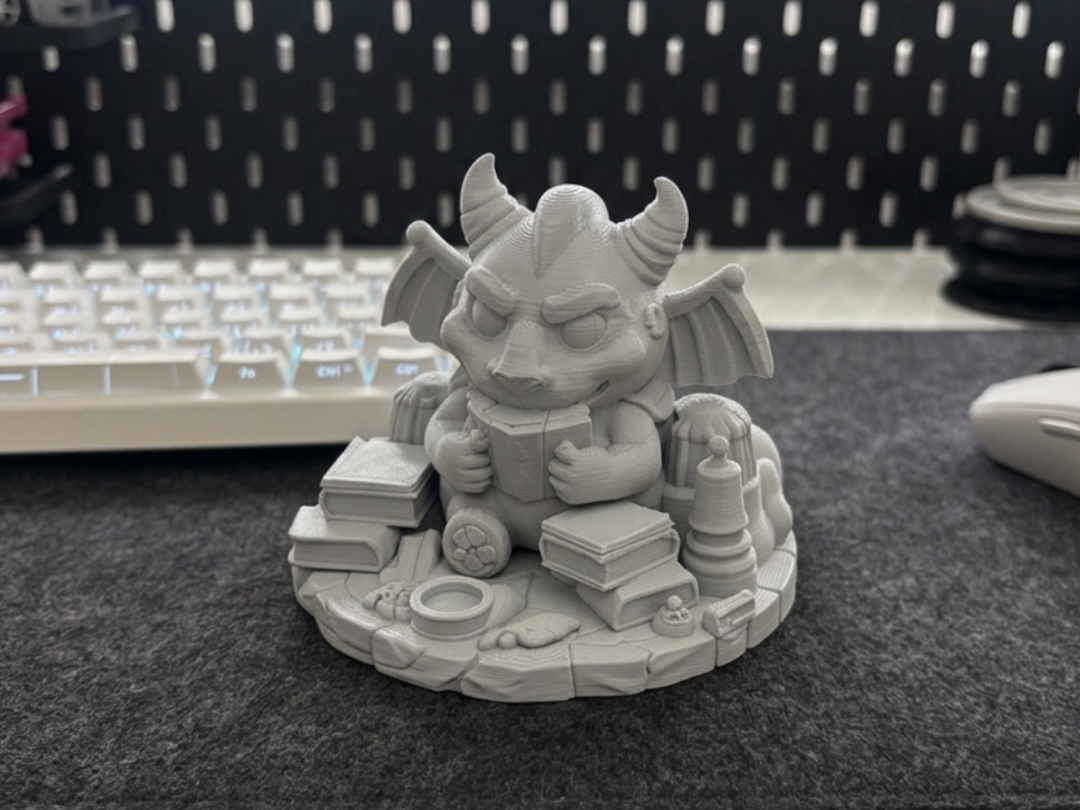 Cute Demon Bookworm | Gargoyle Reading Figurine