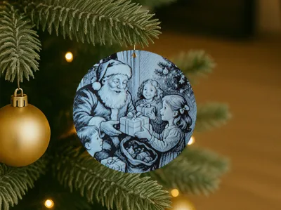 Santa giving Christmas gifts
