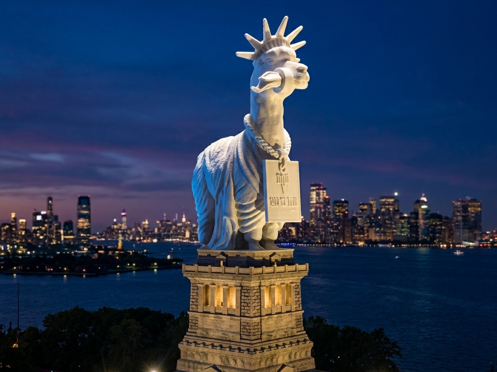 Statue of Lib-Wool-ty: The Majestic Alpaca