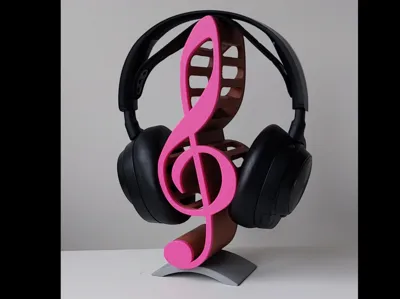 Modular Headphone Stand Treble Clef