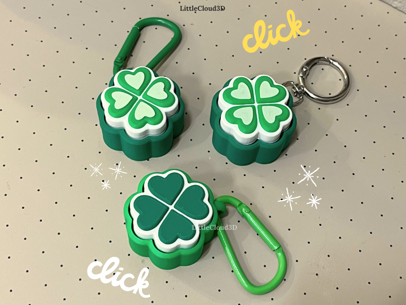 Clover Clicker Keychain • Satisfying clicks - 3D printed Other Toys & Games, in stock in India