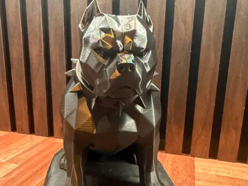 Low Poly Bully Dog Breed Sculpture
