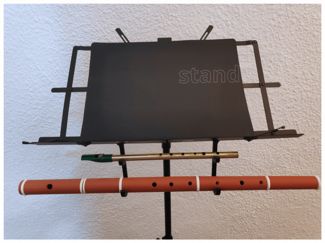 Music stand flute holder