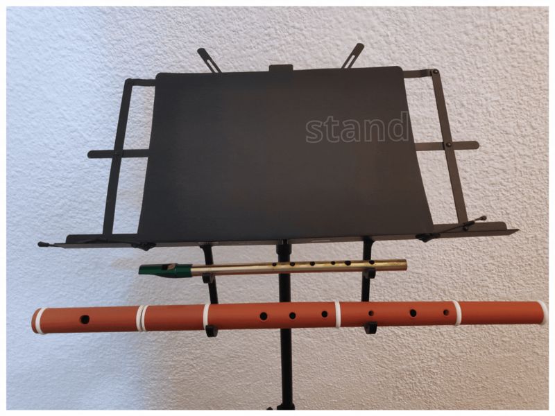 Music stand flute holder