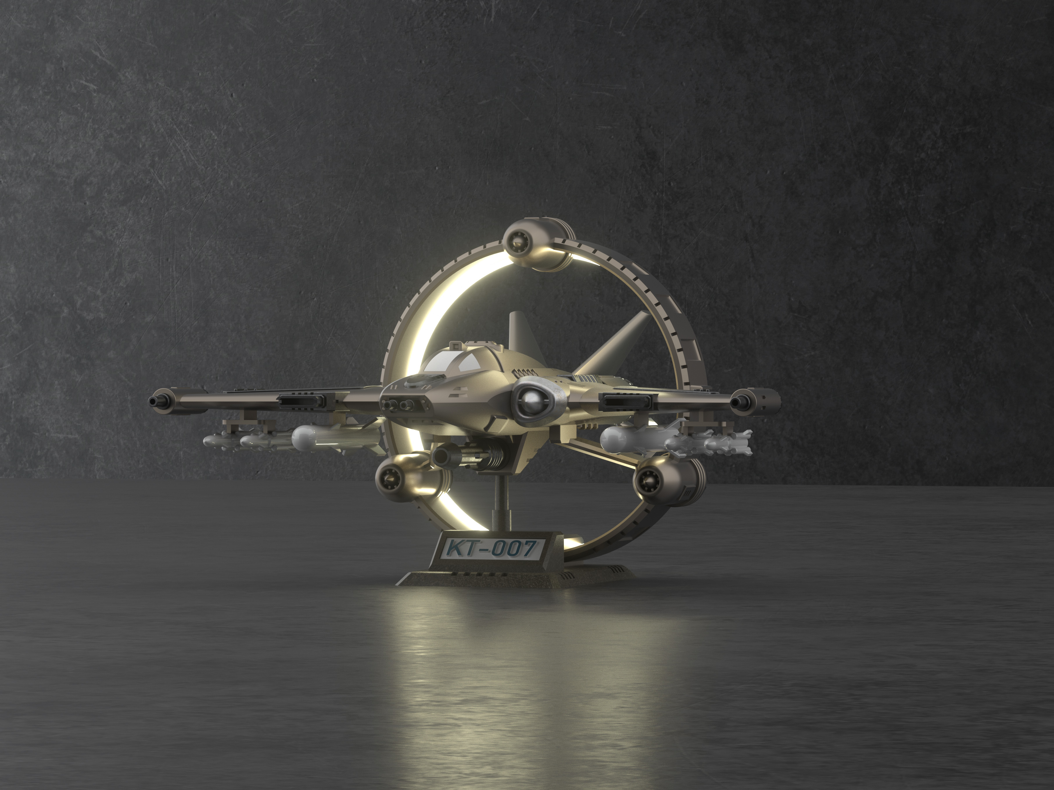 Miniatura 2 do modelo 3D KT-007夜隼星际战机（已分盘，无需五金）