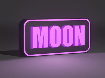 3D LED "MOON" Lamp – Retro Neon Style