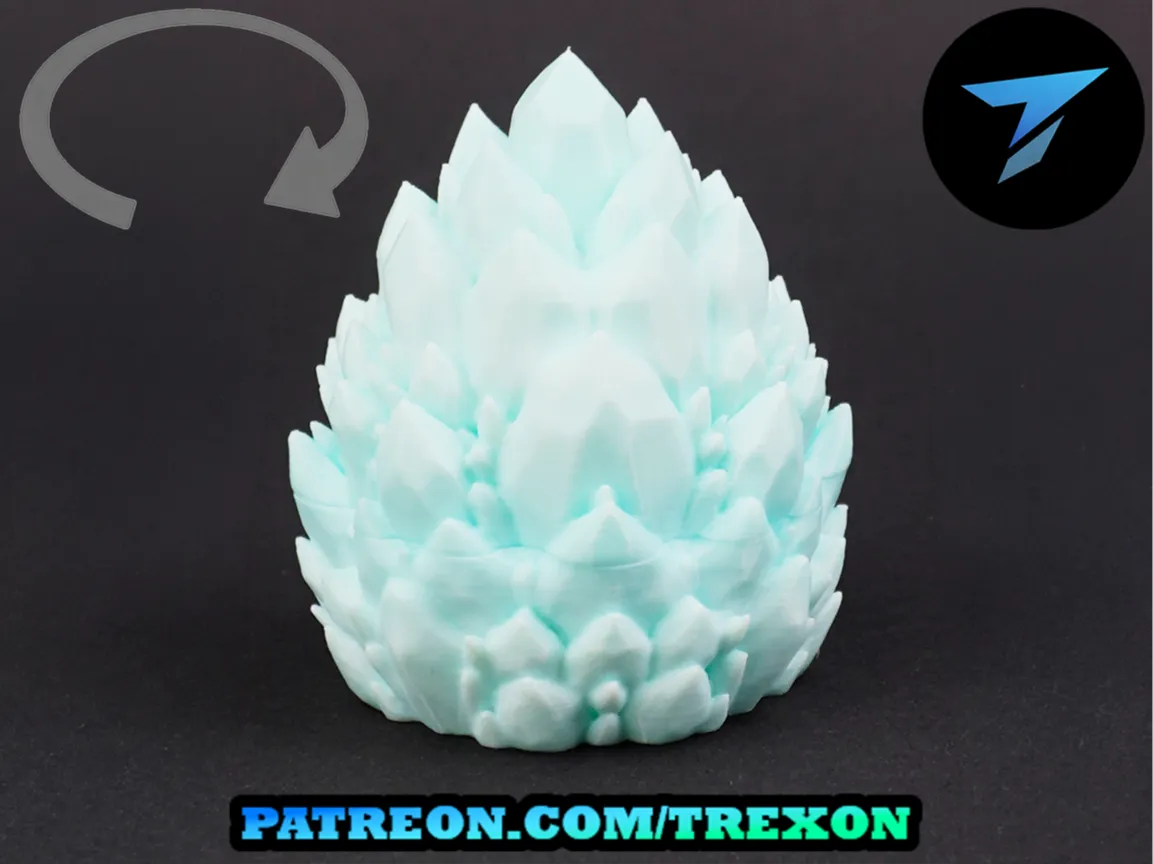 Ice Crystal Dragon Egg Toy - Twist Lock - Free 3D Print Model - MakerWorld