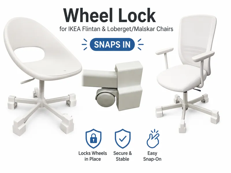 Wheel Lock - For IKEA: LOBERGET|MALSKÄR|FLINTAN