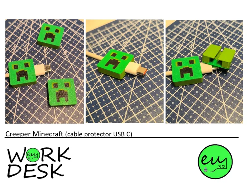 Creeper Minecraft (protector de cable USB C)