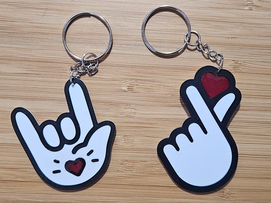 Llaveros manos gesto corazon finger heart coreano