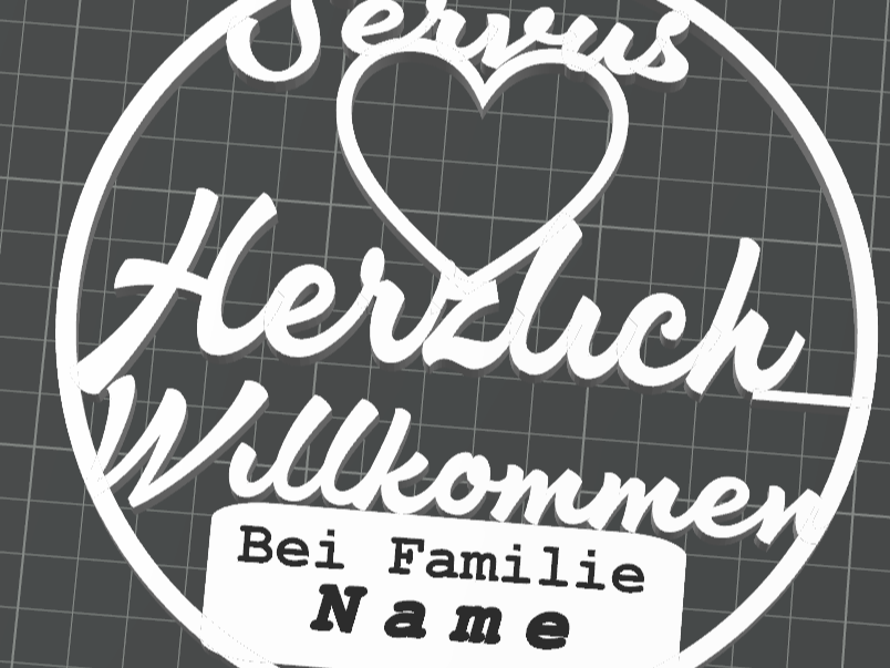 Willkommensschild mit Name