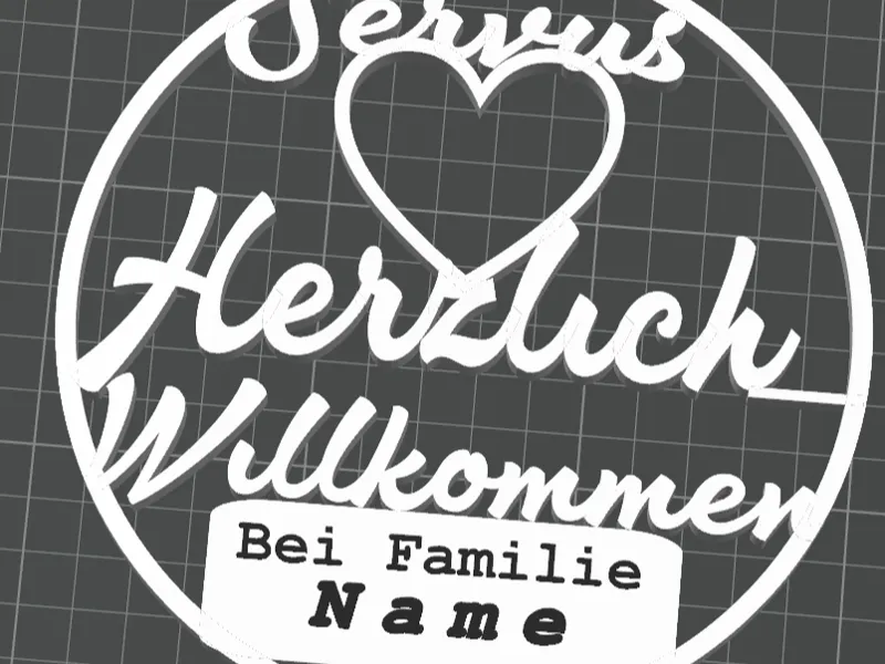 Willkommensschild mit Name