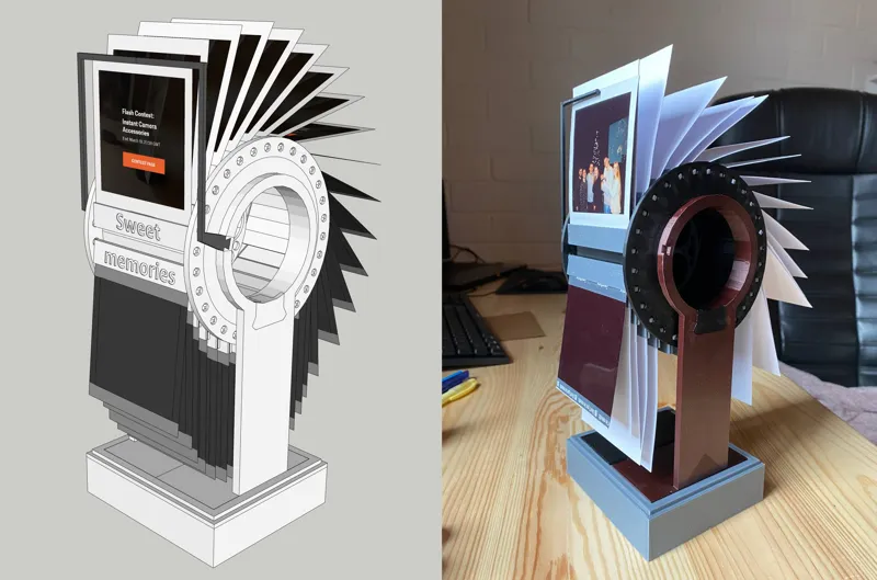 Flap frame (flipbook) for instax-polaroid photo