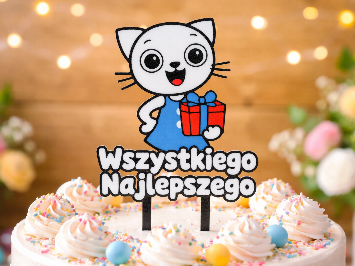 Topper na tort –Kicia Kocia