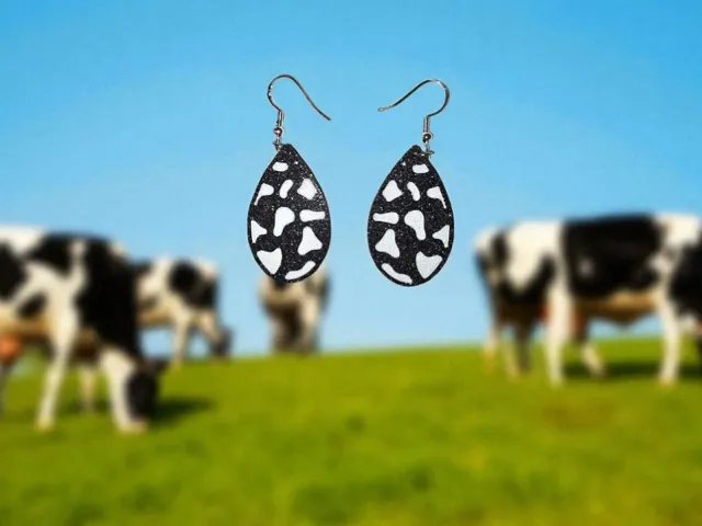 Cow drop earrings