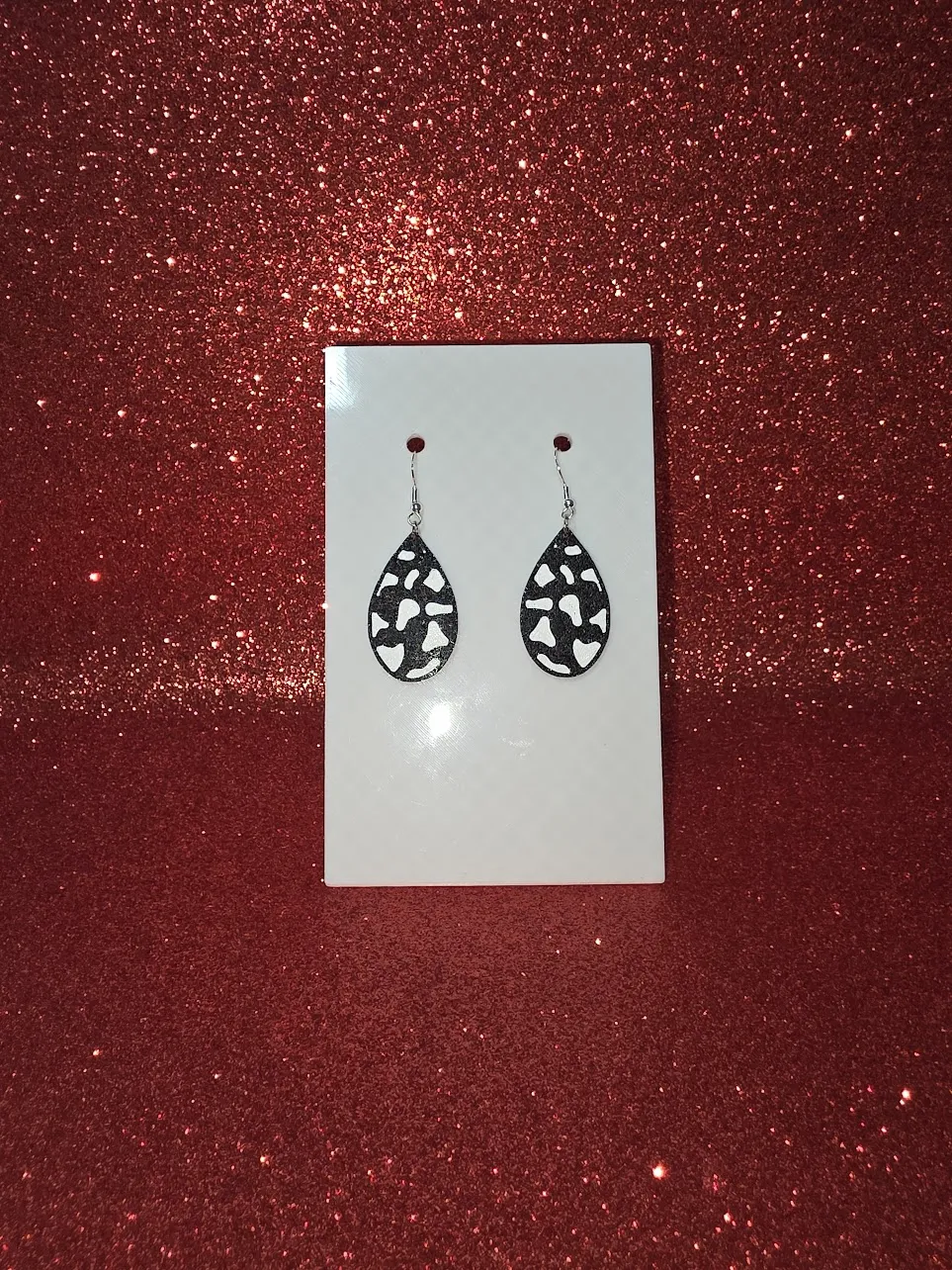 Cow drop earrings view 2
