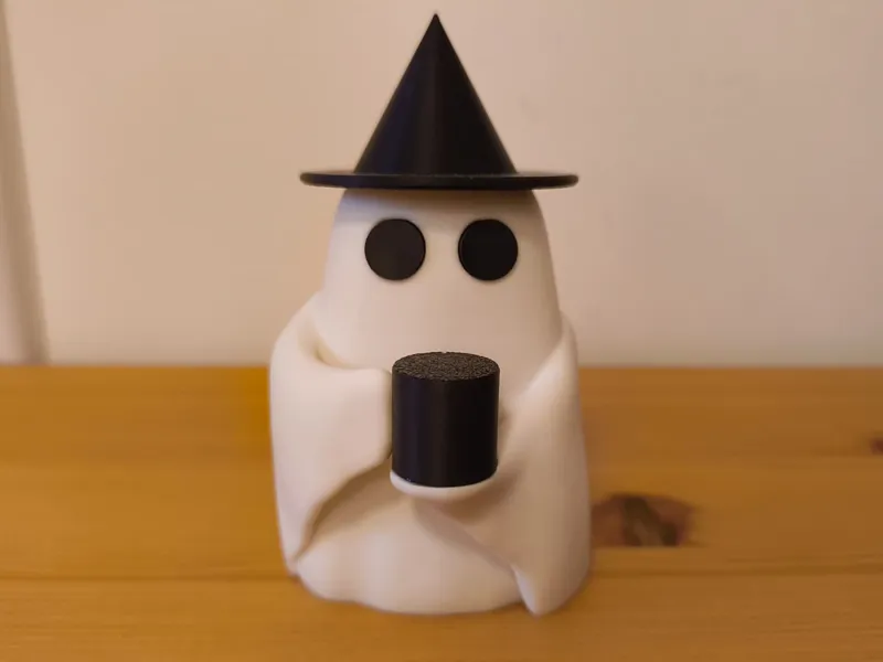Ghost drinking coffee - halloween