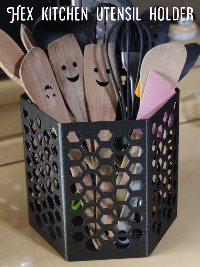 Hex kitchen utensils holder