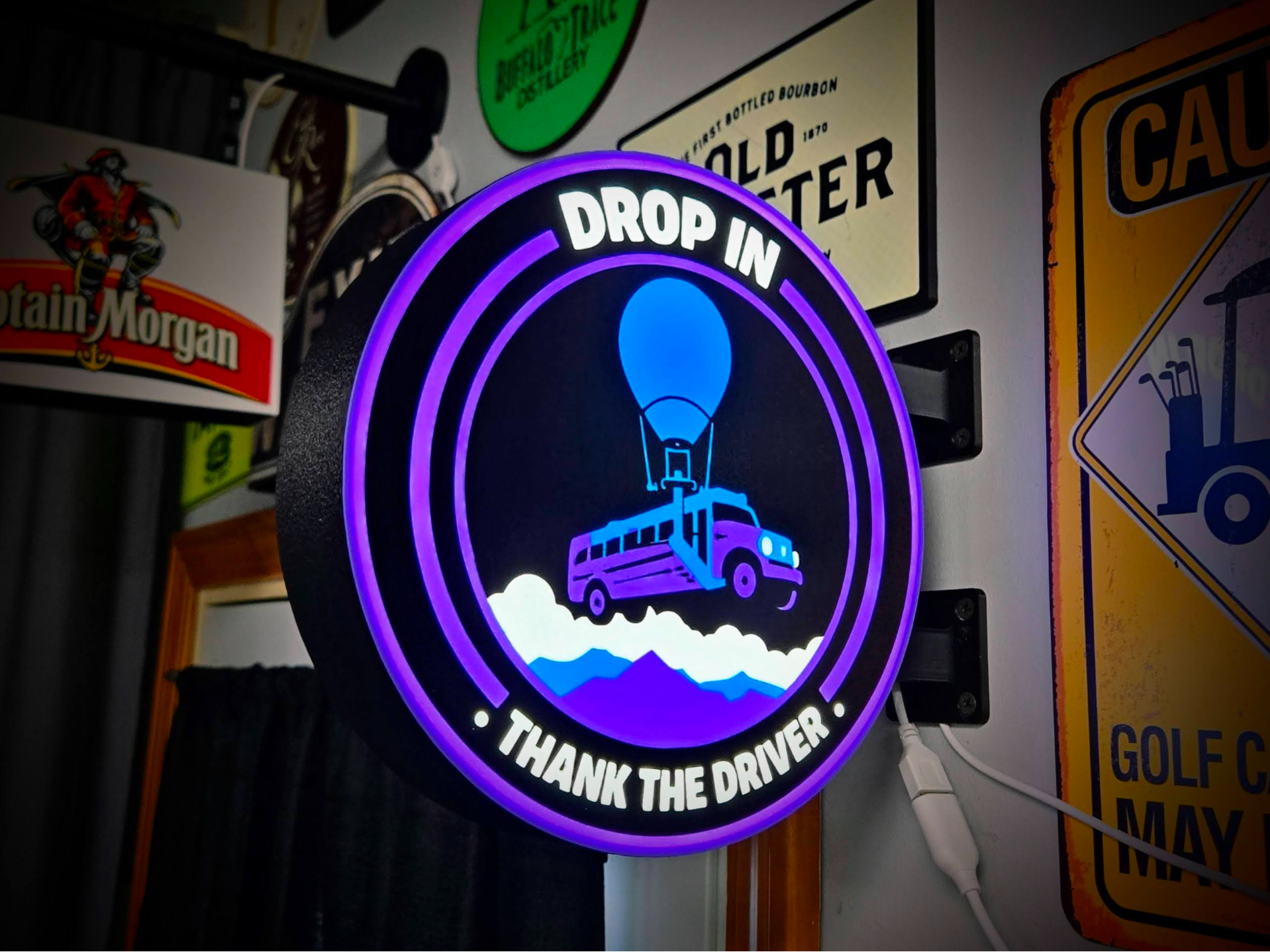 FORTNITE Battle Bus 2-Sided LED Lightbox Wall Sign