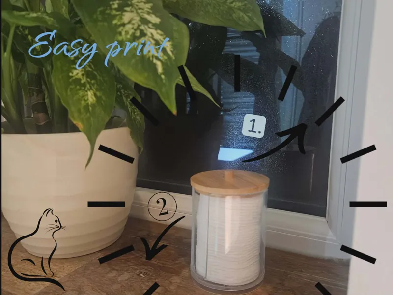 Minimal Cotton Pad Holder- Wooden Lid – Easy Print