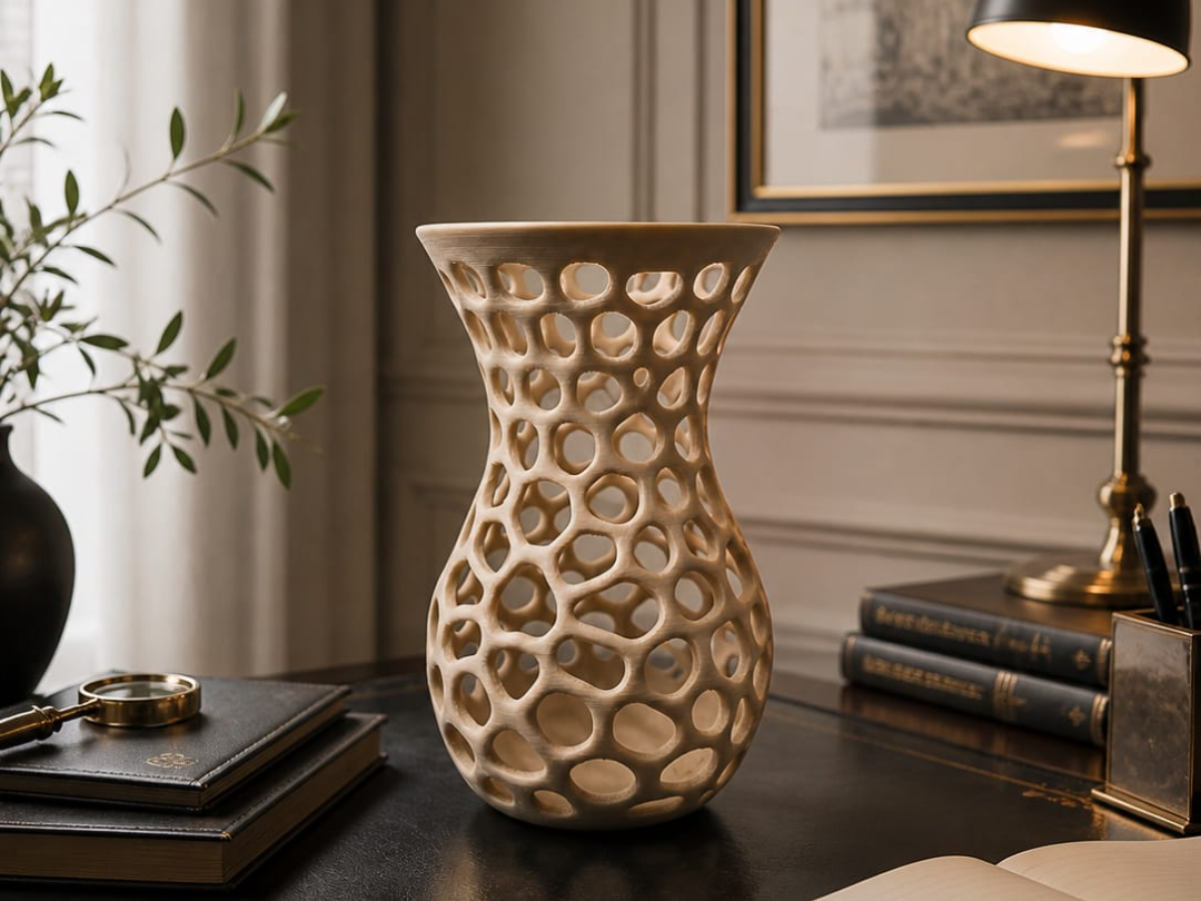 Elegant Organic Voronoi  curved  DRY FLOWER VASE