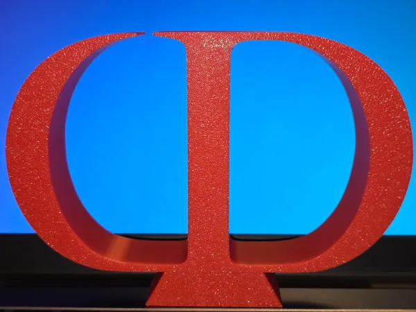 Logo décoratif Dior avec socle