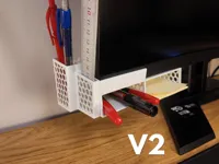 Under monitor Pen & Ruler Holder V2- Left