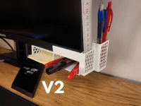 Under monitor Pen & Ruler Holder V2- Right