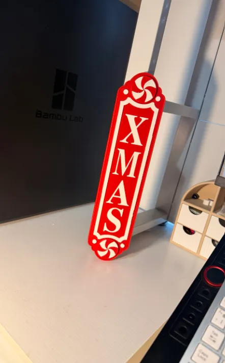 XMAS Peppermint Christmas Sign - Free 3D Print Model - MakerWorld