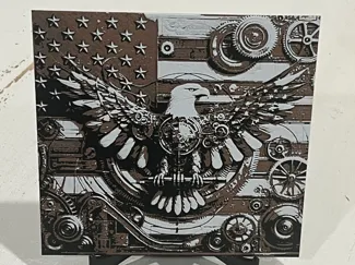 Steampunk American Flag - Hueforge