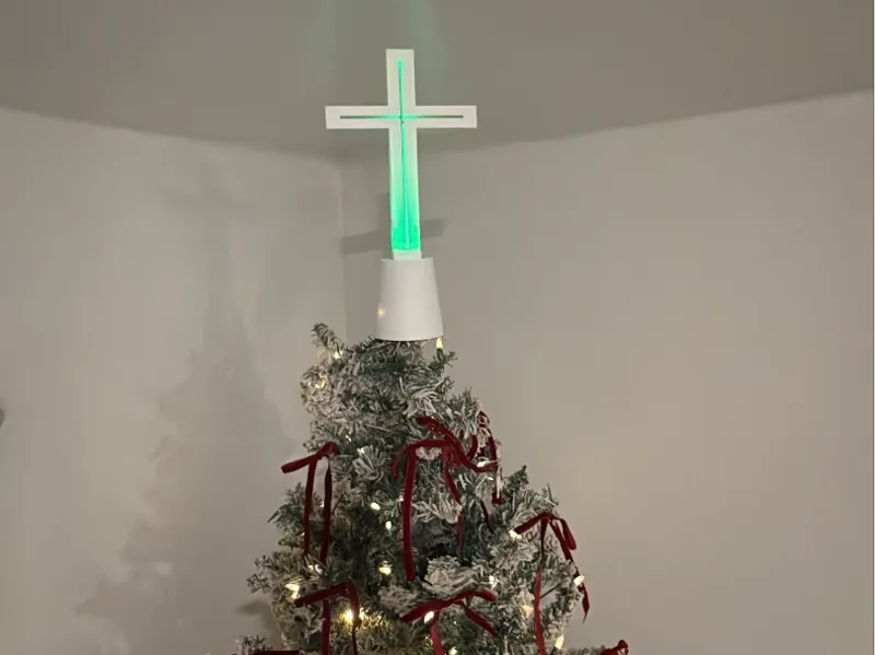 Christmas Cross Tree Topper – Faith Above All